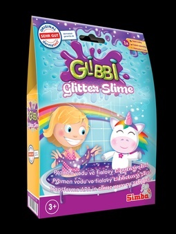 Glibbi Slime Glitter sliz fialový třpytivý, DP10